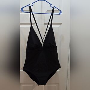 Time and Tru Black One Piece Swimsuit XL
